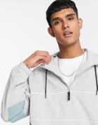 Topman Funnel Neck Jacket With Piping In Gray-grey