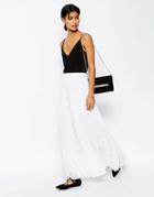 Asos Pleated Maxi Skirt - White
