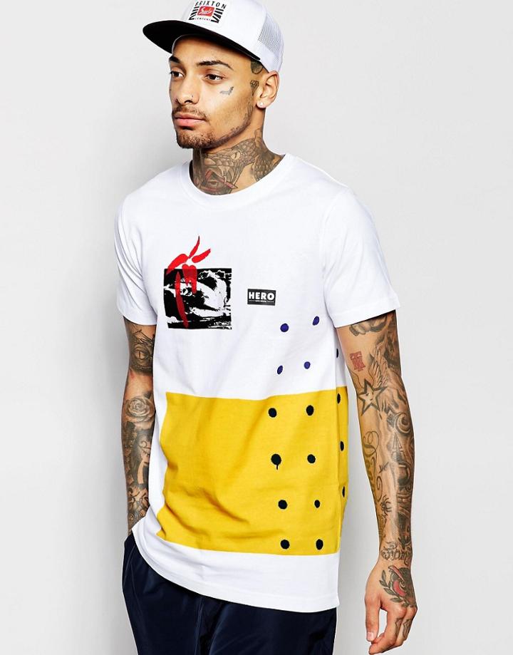 Heros Heroine Longline T-shirt With Icon Print - White