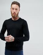 Hugo Crew Neck Merino Sweater Black - Black