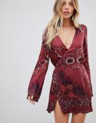 The Jetset Diaries Kilim Printed Mini Dress - Red