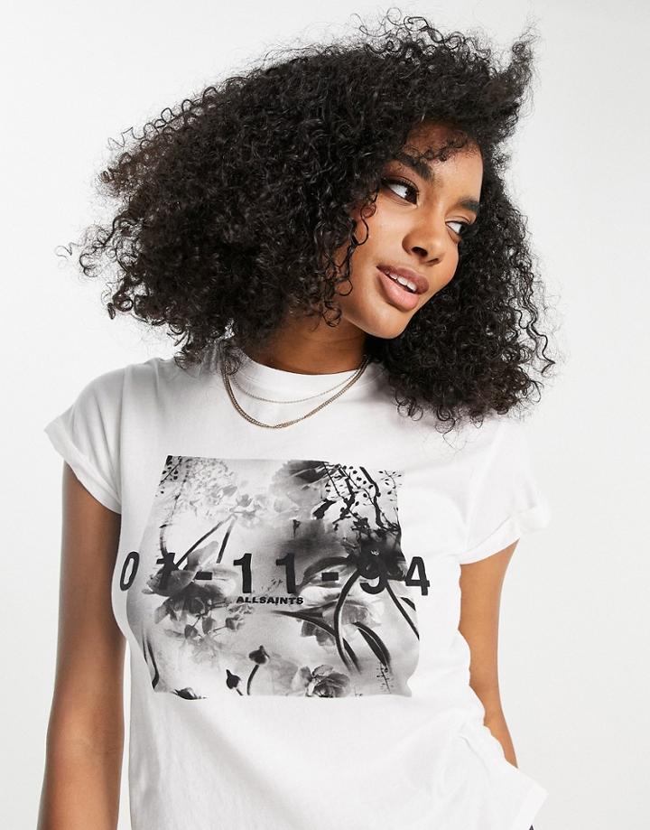 Allsaints Lena Anna Graphic Tee In White