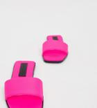 Asos Design Wide Fit Fleeky Mule Sliders In Neon Pink - Pink