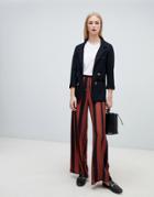 New Look Stripe Drawstring Pants In Brown Pattern - Brown