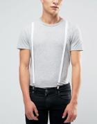Asos Halloween Suspenders In White - White