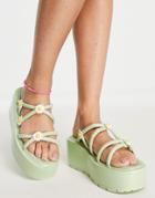 Koi Footwear Daisy Strappy Vegan-friendly Sandals In Green