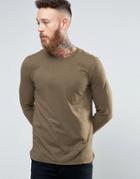 Selected Homme Longline Long Sleeve Top With Pocket - Green