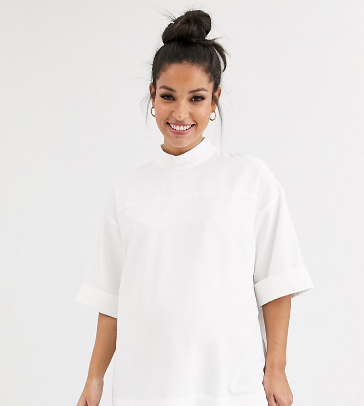 Asos Design Maternity High Neck Minimal Top - Clear