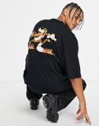 Asos Design Oversized T-shirt With Cheetos Print In Black