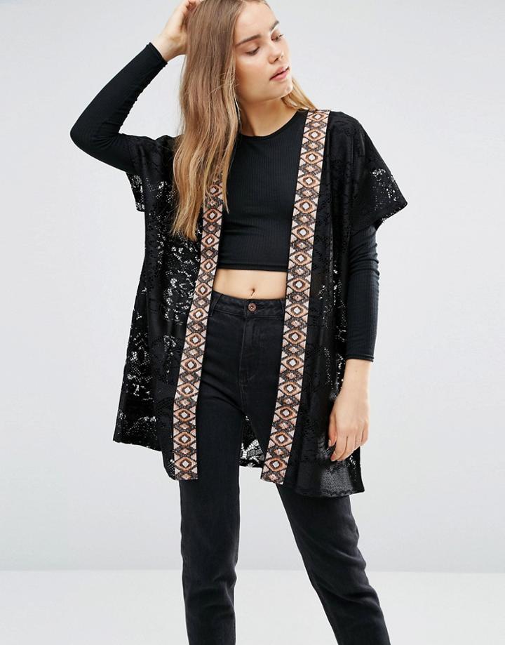 First & I Lace Cape - Black