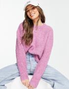 Urban Revivo Knitted Sweater In Pink-purple