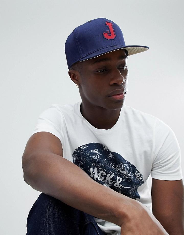 Jack & Jones Snapback Cap In Blue