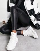 Asos Design Acorn Canvas Hiker Boots In White