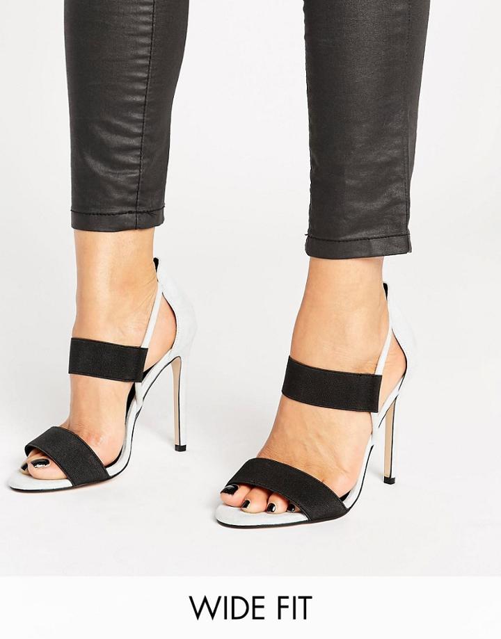 Asos Hydra Wide Fit Elastic Detail Heeled Sandals - Blue