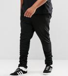 Asos Plus Slim Joggers In Black With Ruched Detail - Black