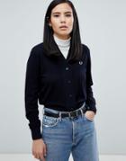 Fred Perry Crop Knit Cardigan - Navy