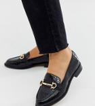 Asos Design Wide Fit Vapor Snaffle Loafer In Black - Black