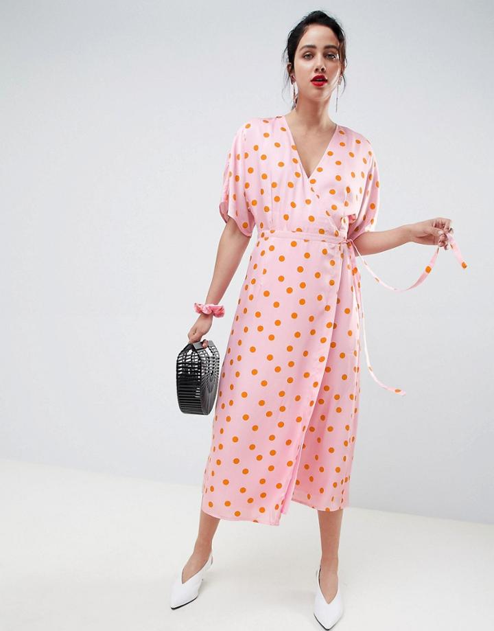 Gestuz Elsie Wrap Dress - Pink