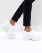 Asos Design Mega Chunky Lace Up Heels - White