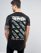Kings Will Dream T-shirt In Black With Camo Back Print - Black