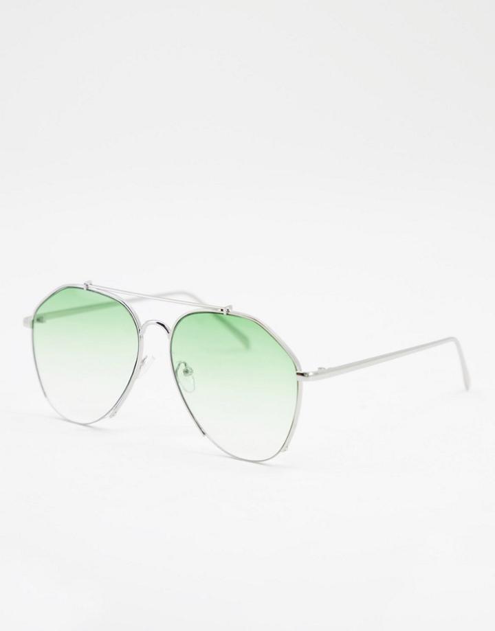 Aj Morgan Oversized Aviator Style Sunglasses-green