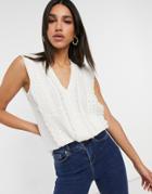 Y.a.s Stine Broderie Detail Top In White