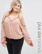 Alice & You Cold Shoulder Coin Detail Top - Pink