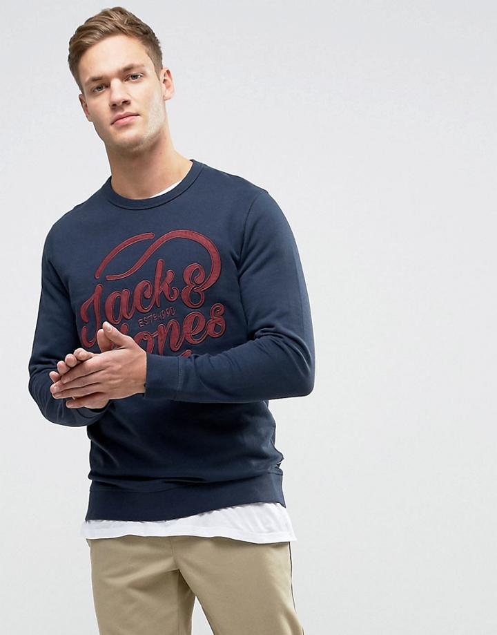 Jack & Jones Originals Sweatshirt With Graphic Print - Navy