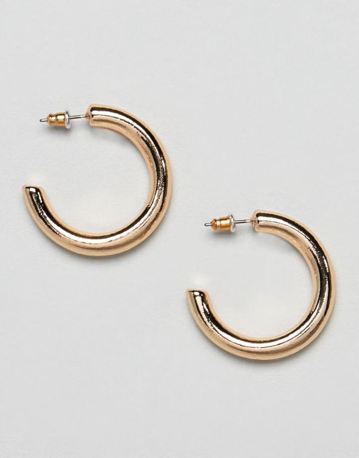 Asos Design Thick Hoop Earrings - Gold