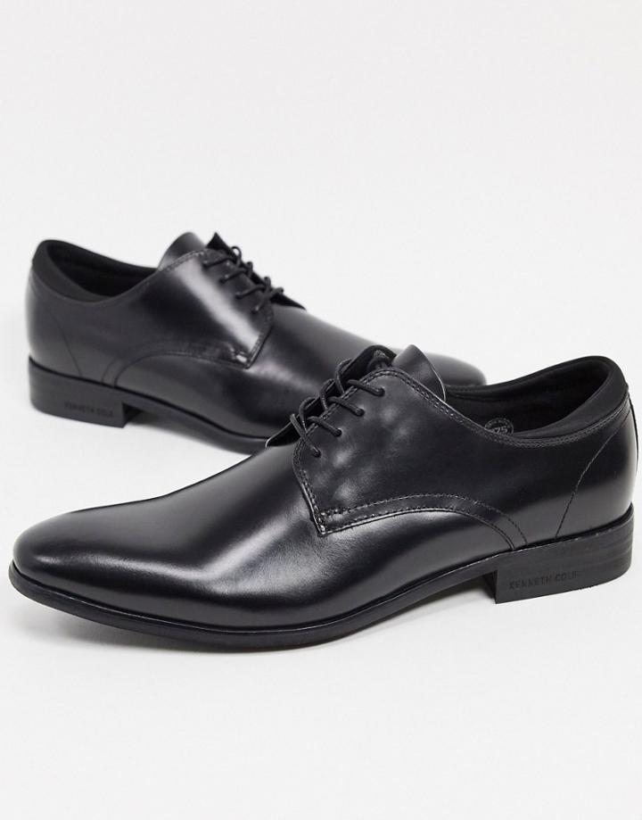 Kenneth Cole Levin Lace Up Shoes In Black Leather