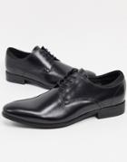 Kenneth Cole Levin Lace Up Shoes In Black Leather