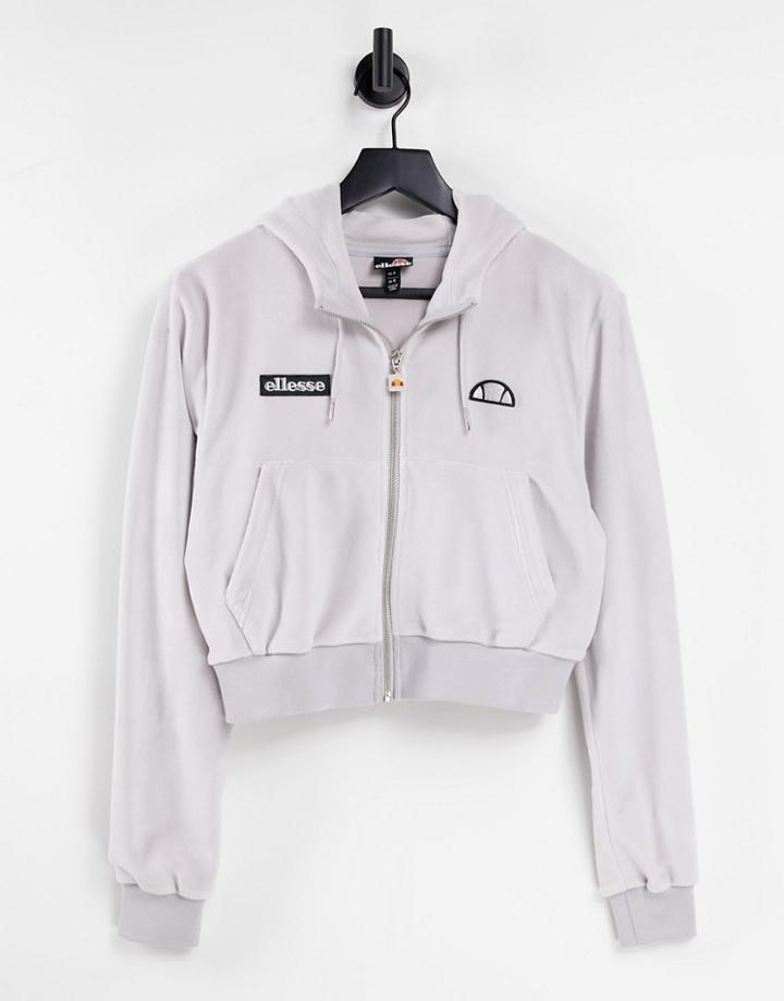 Ellesse Cropped Hoodie In Gray-grey