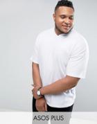 Asos Plus Oversized T-shirt With V-neck - White