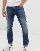 Nudie Jeans Co Lean Dean Slim Tapered Fit Jeans In Indigo Shades Wash-blue