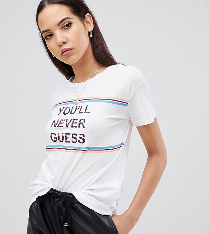 Noisy May Tall You Will Never Guess Slogan T-shirt - White