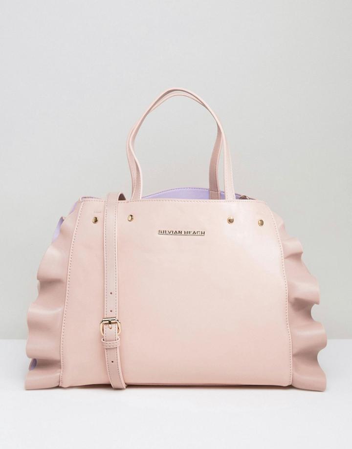 Silvian Heach Ruffle Frill Edge Tote Bag - Pink