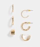 Topshop 3 X Multipack Hoop Earrings In Gold