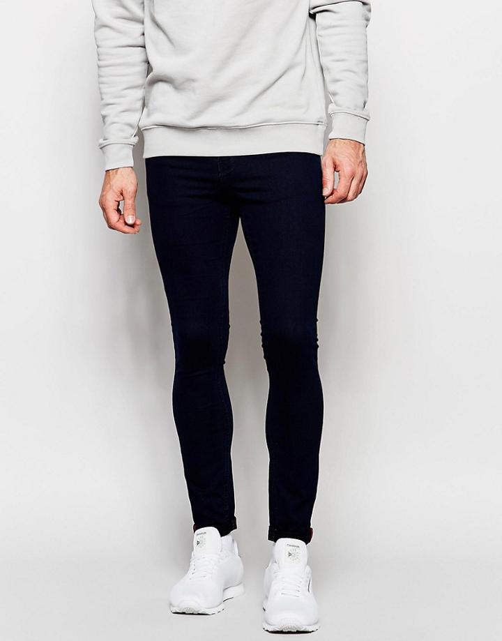 Pull & Bear Super Skinny Fit Jean In Indigo - Black