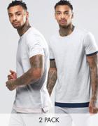 Asos Loungewear Skater T -shirt With Double Layer Detail 2 Pack - Multi