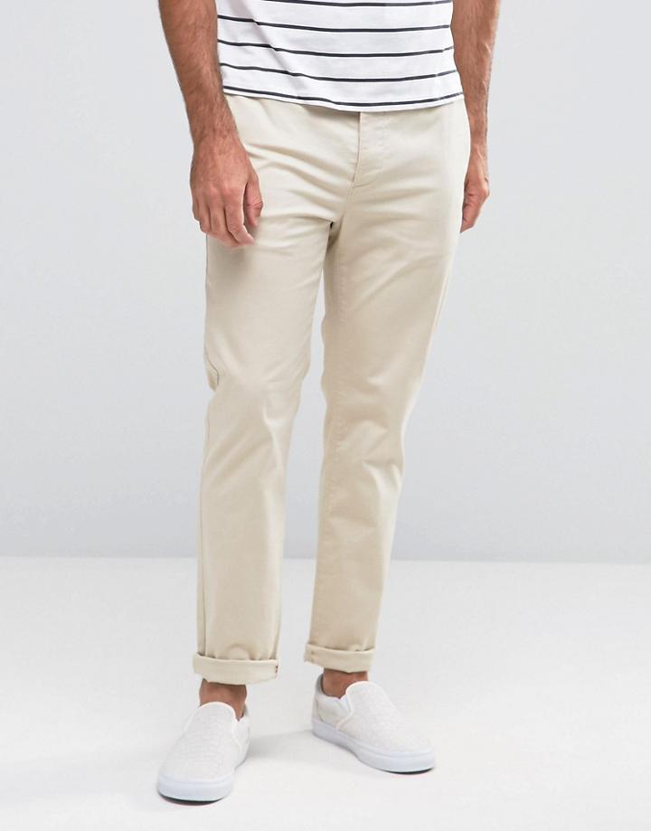 Asos Slim Chinos In Beige - Gray