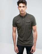 Brave Soul Polo Shirt With Chest Pocket - Green