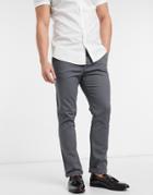 Asos Design Slim Chinos In Charcoal-grey