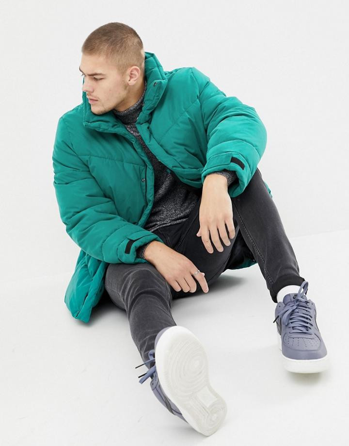 Asos Design Oversized Puffer Jacket In Green