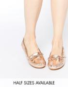 Asos Master Flat Shoes - Nude Metallic