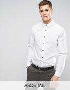 Asos Tall Regular Fit Shirt With Contrast Buttons - White