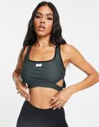 Nike Tennis X Naomi Osaka Ribbed Crop Top In Black-orange