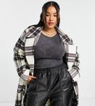 Ever New Curve Smart Coat In Oversized Mono Check-multi