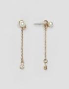 Asos Mini Pearl Through Earrings - Gold