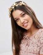 Asos Statement Pretty Leaf Headband - Gold