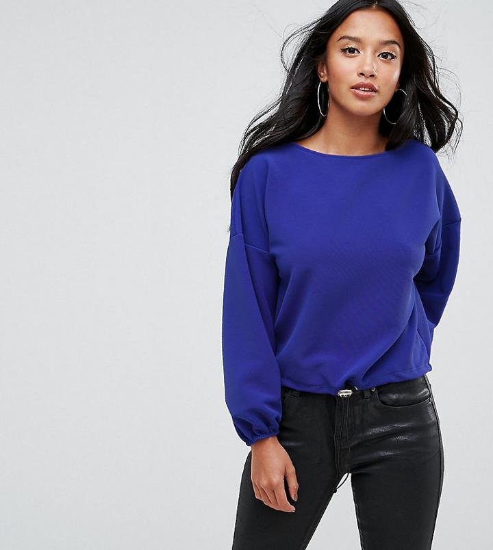 Missguided Petite Ribbed Drawstring Sweater - Pink